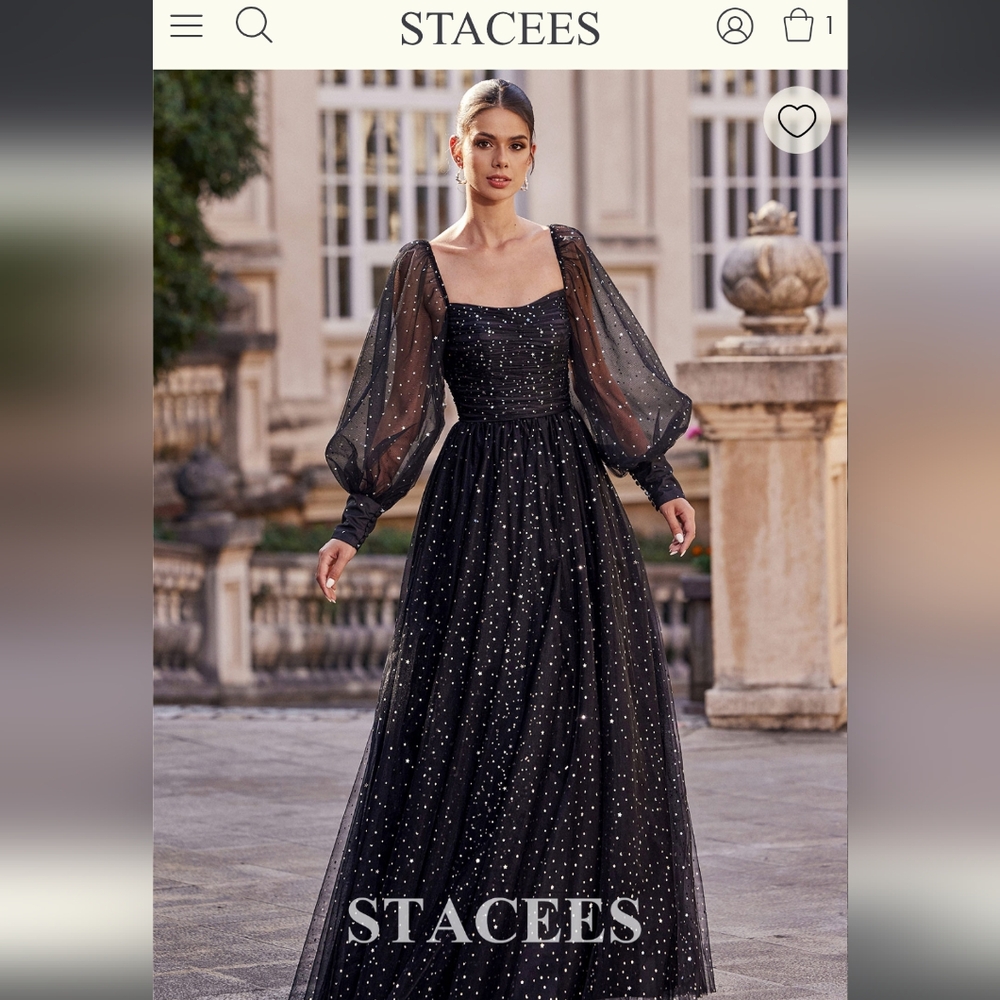 Black Sparkling Prom Gown